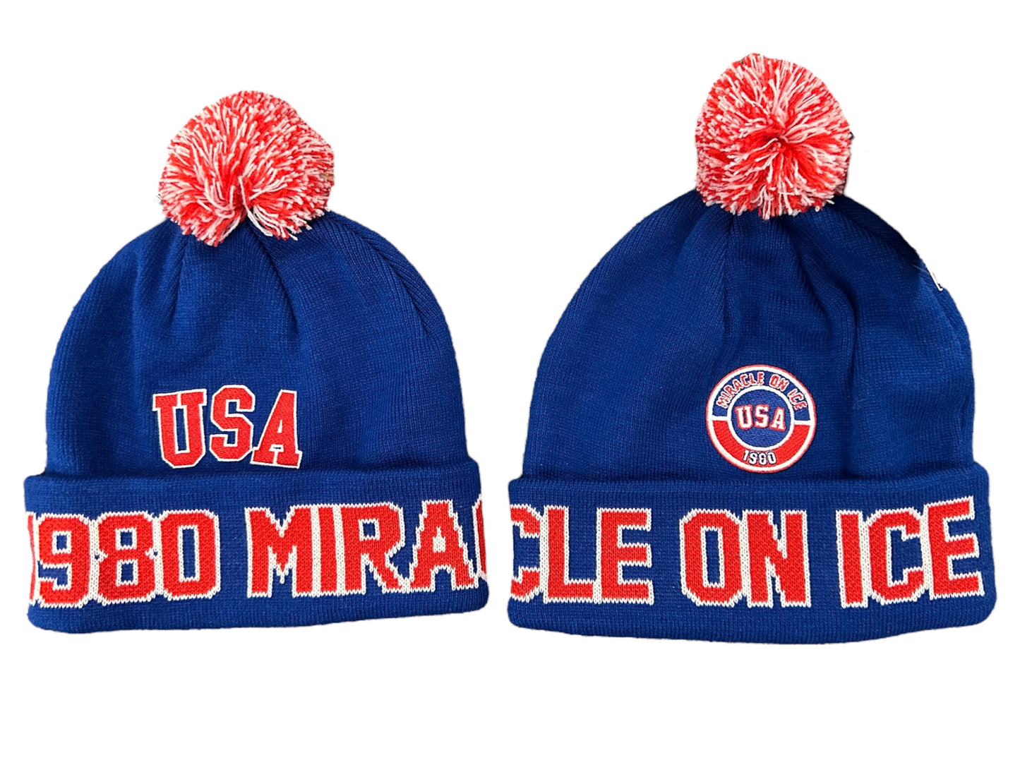 USA Hockey Miracle on Ice Pom Pom Knit Hat - Lake Placid