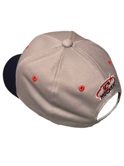 USA Hockey Official Logo Navy and Gray Hat