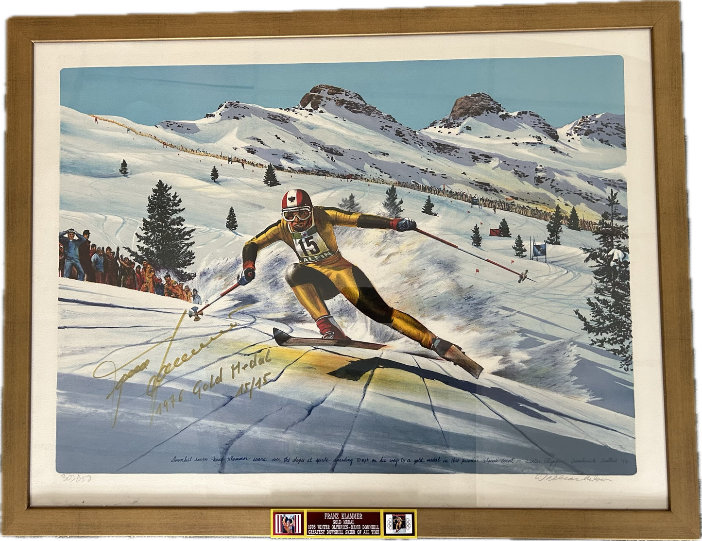 Franz Klammer 1976 Olympic Gold Medal Lithograph Hand Signed