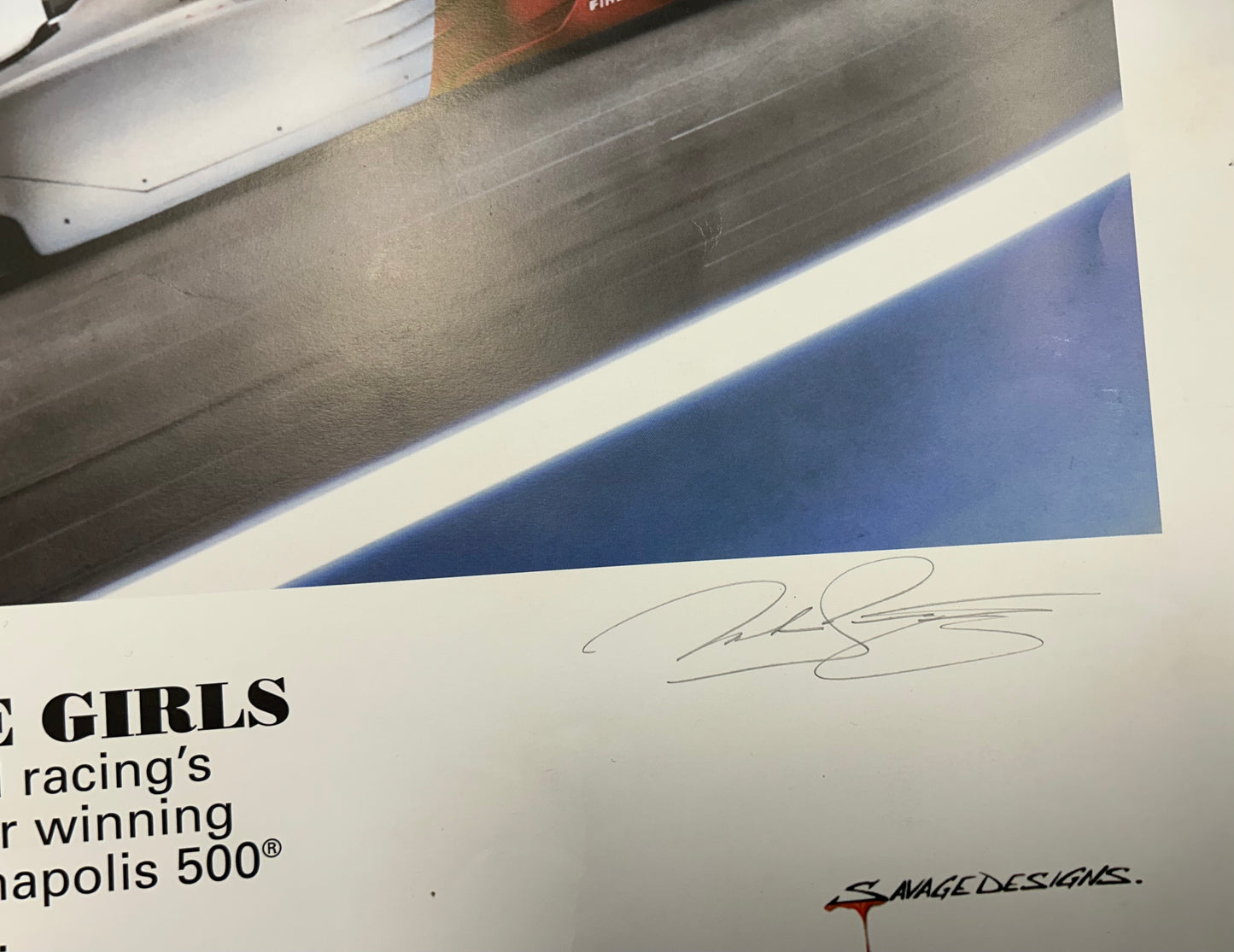 Helio Castroneves Indy 500 Winner “Time to kiss the girls” Lithograph 20X26”-Signed