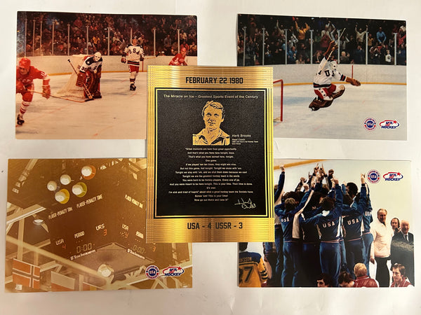 USA Hockey Miracle on Ice 1980 Postcard Set of 5 Size 6