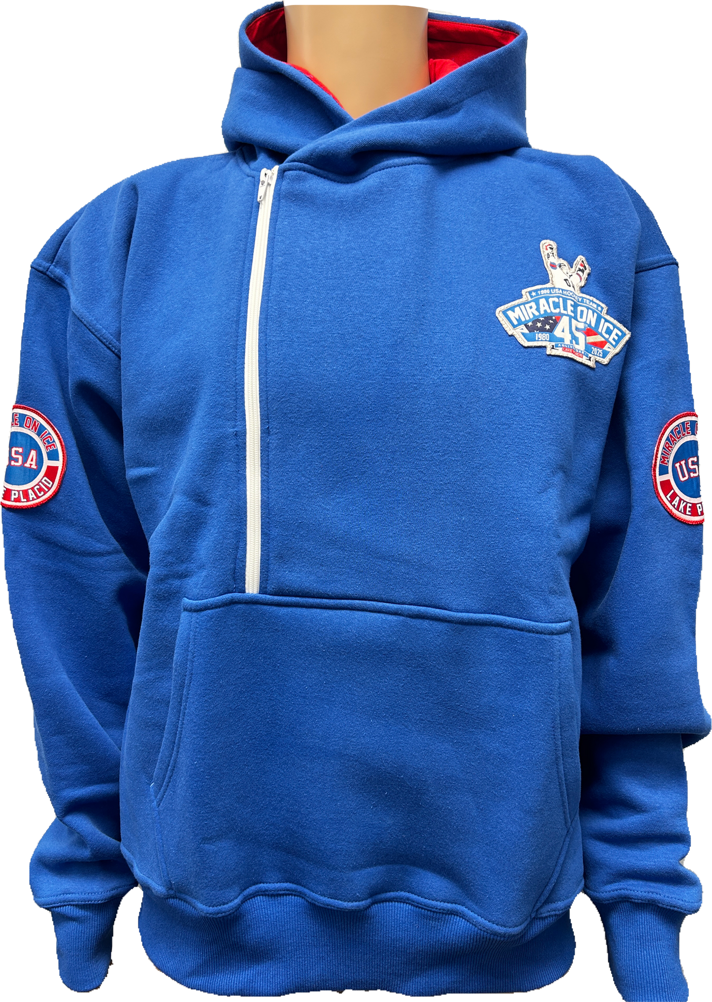 1980 Miracle on Ice  45th Anniversary (1980-2025) Official Side Zip Hoodie Embroidered