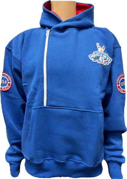 1980 Miracle on Ice  45th Anniversary (1980-2025) Official Side Zip Hoodie Embroidered