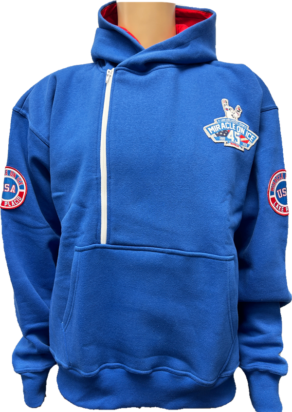 1980 Miracle on Ice  45th Anniversary (1980-2025) Official Side Zip Hoodie Embroidered