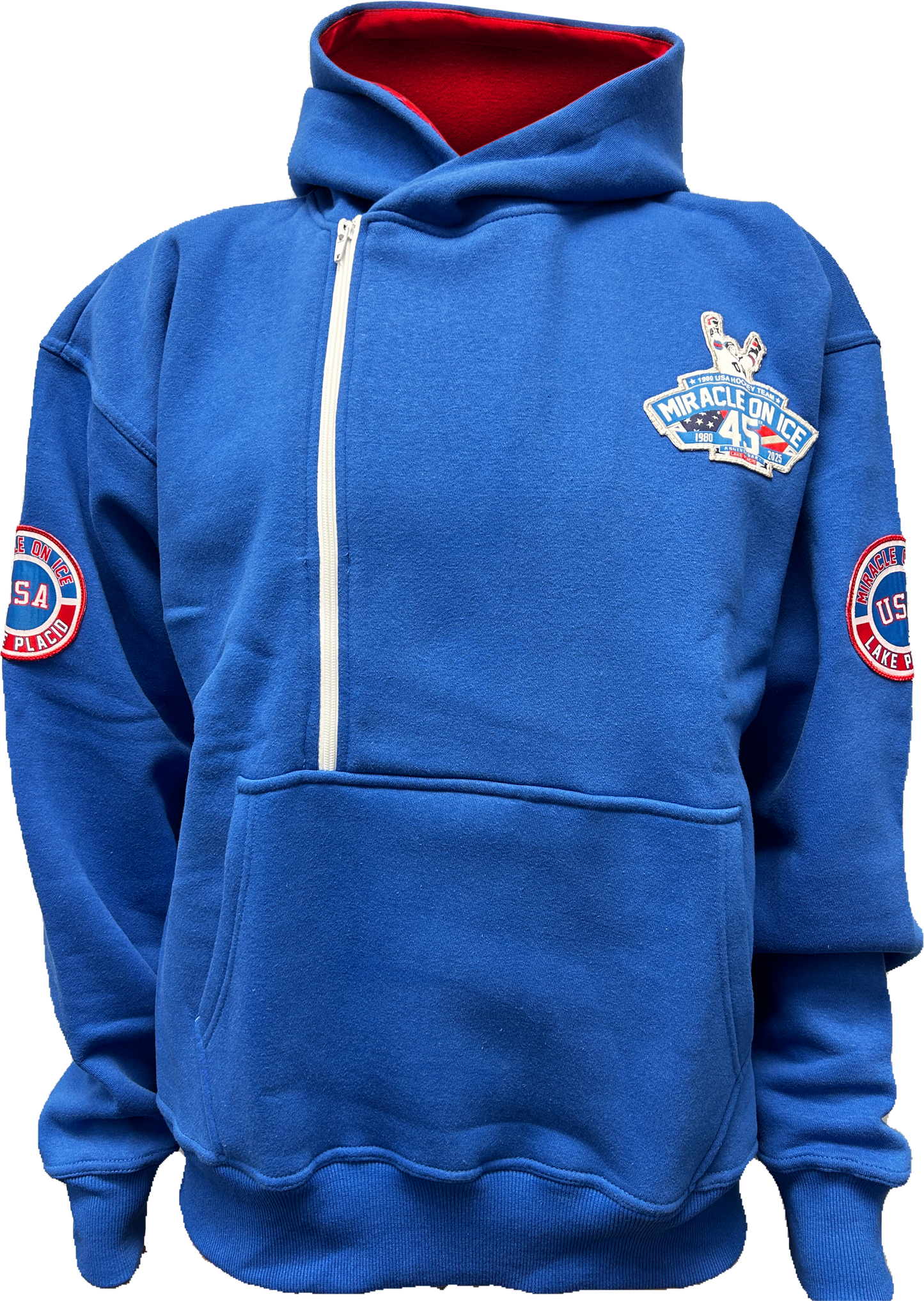 1980 Miracle on Ice  45th Anniversary (1980-2025) Official Side Zip Hoodie Embroidered