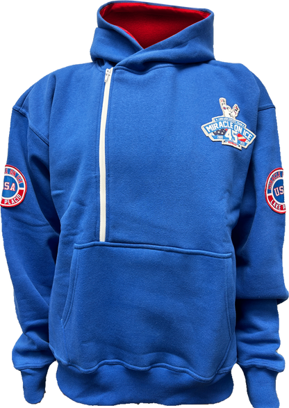 1980 Miracle on Ice  45th Anniversary (1980-2025) Official Side Zip Hoodie Embroidered