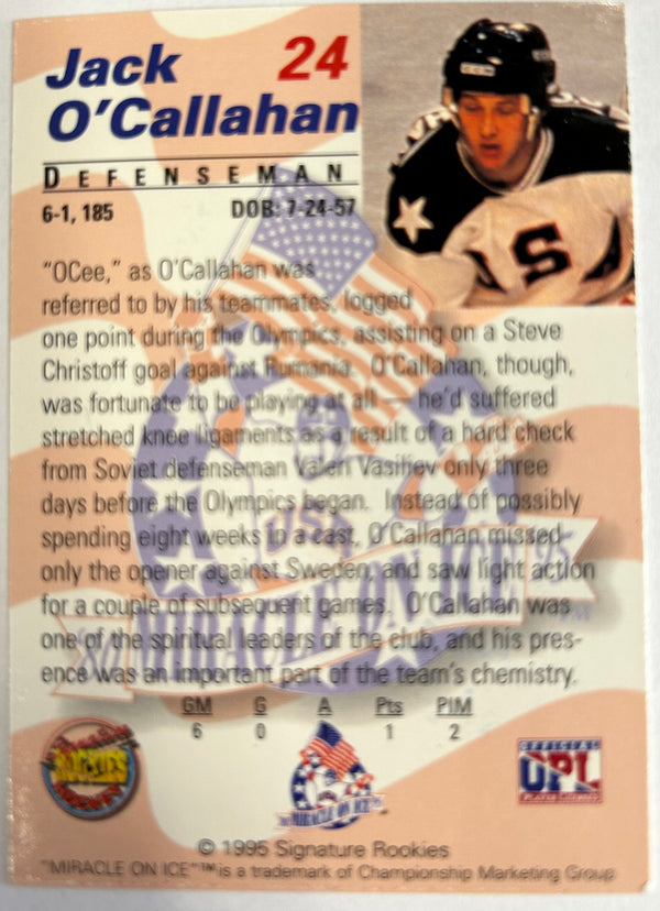 Jack O'Callahan Miracle on Ice 1980 USA Hockey Trading Card #24 Hand Signed - OPL