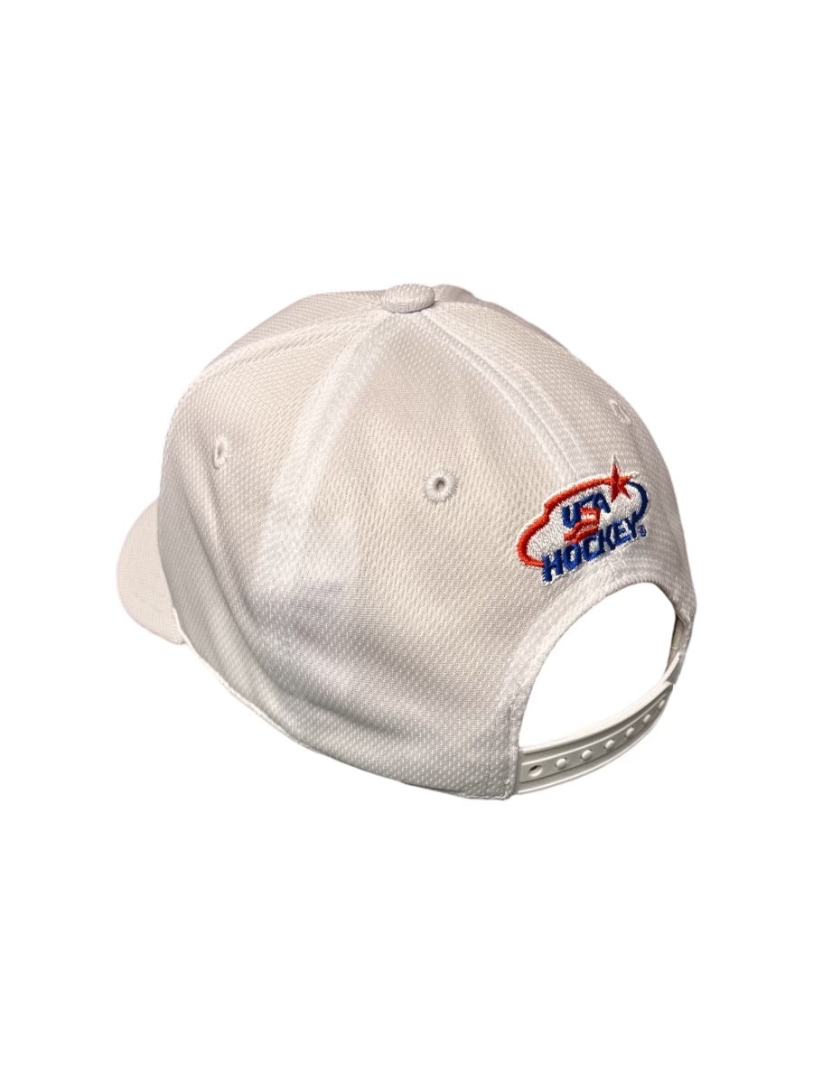 USA Hockey Official 3 Stripe Logo White Hat