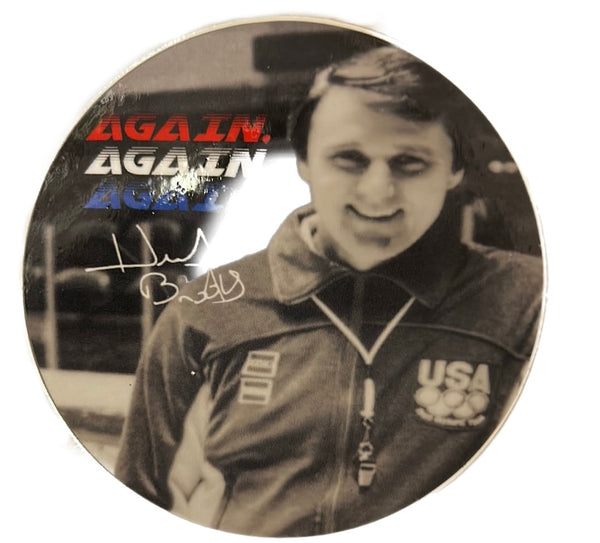 Herb Brooks Again Again Again Miracle on ice 1980 Sticker 3 Inches Round