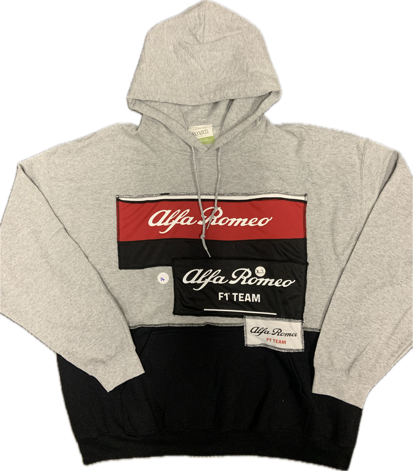 Alfa Romeo  Upcycled Hoodie FT Team Gray One-of-a-kind-2XL