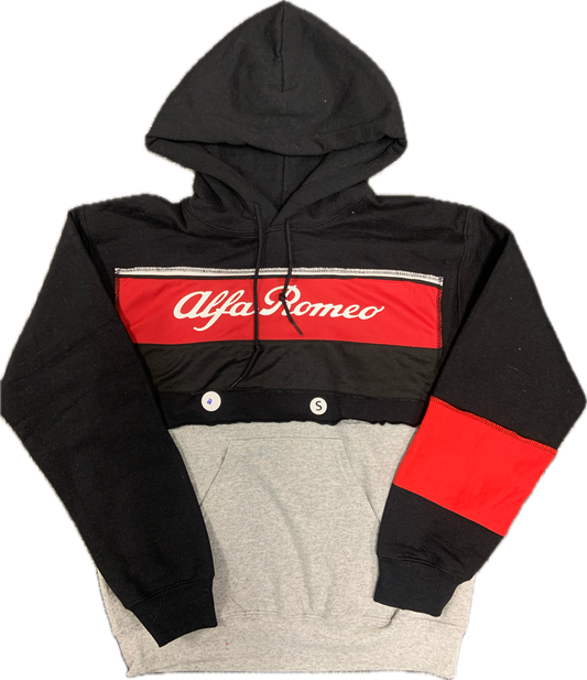 Alfa Romeo Upcycled Hoodie Black One-of-a-kind-SM