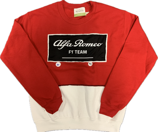 Alfa Romeo Upcycled Crew Sweatshirt Red White One-of-a-kind-SM