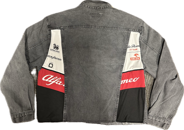 Alfa Romeo Upcycled Demin Jacket Denim Patch Dark One-of-a-kind-L