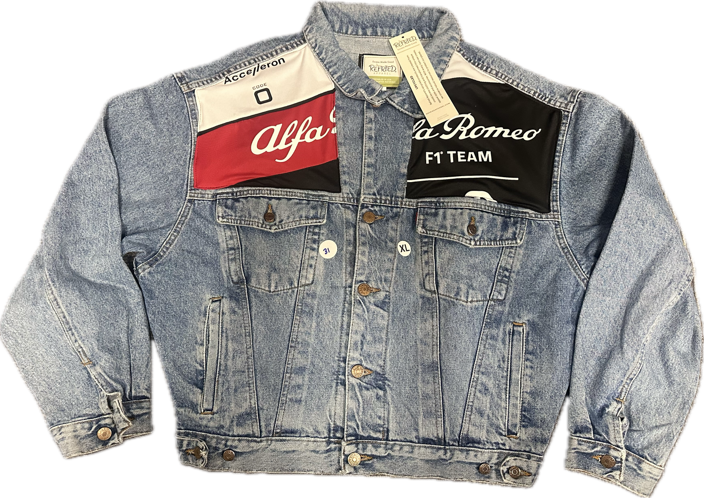 Alfa Romeo Upcycled Demin Jacket Denim Light One-of-a-kind-XL