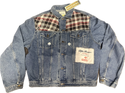 Alfa Romeo Upcycled Demin Jacket Denim Plaid One-of-a-kind-2XL