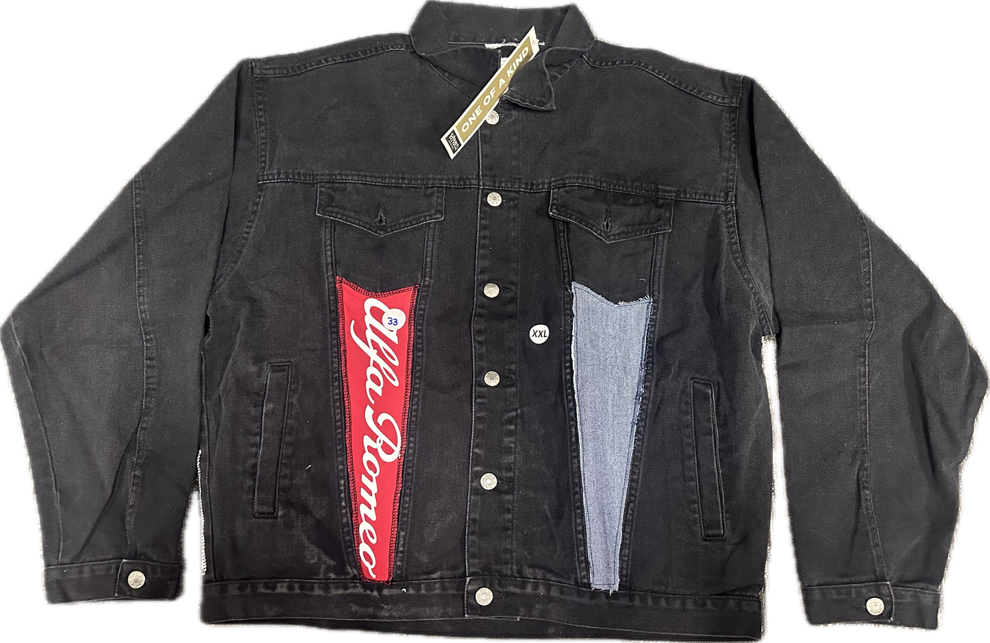 Alfa Romeo Upcycled Demin Jacket Dark Denim One-of-a-kind-2XL