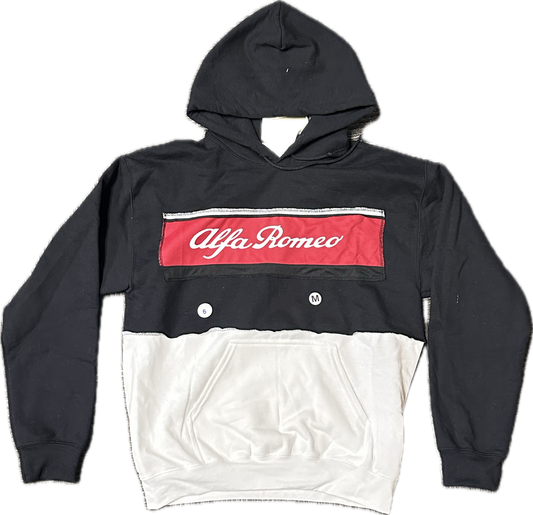 Alfa Romeo Upcycled Hoodie Black White One-of-a-kind-M