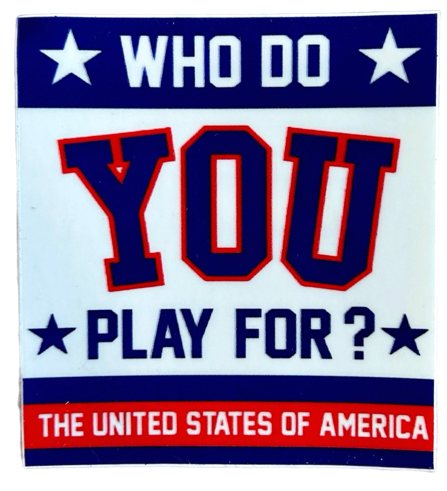 USA Hockey Miracle On Ice Hockey Who Do You Play For Sticker 2.5"