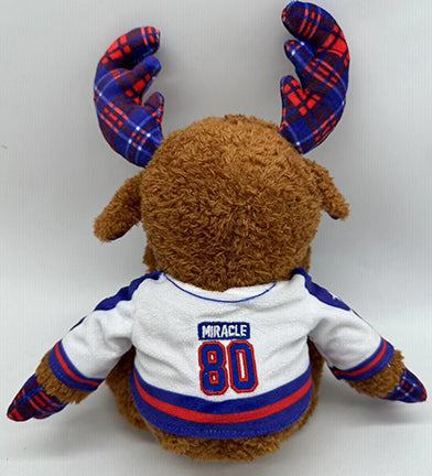 Miracle on Ice 10 Inch Sherpa Moose Plush White Jersey