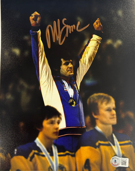 Mike Eruzione Miracle on Ice 1980 USA Hockey Team Gold Medal Photo 8X10 Signed