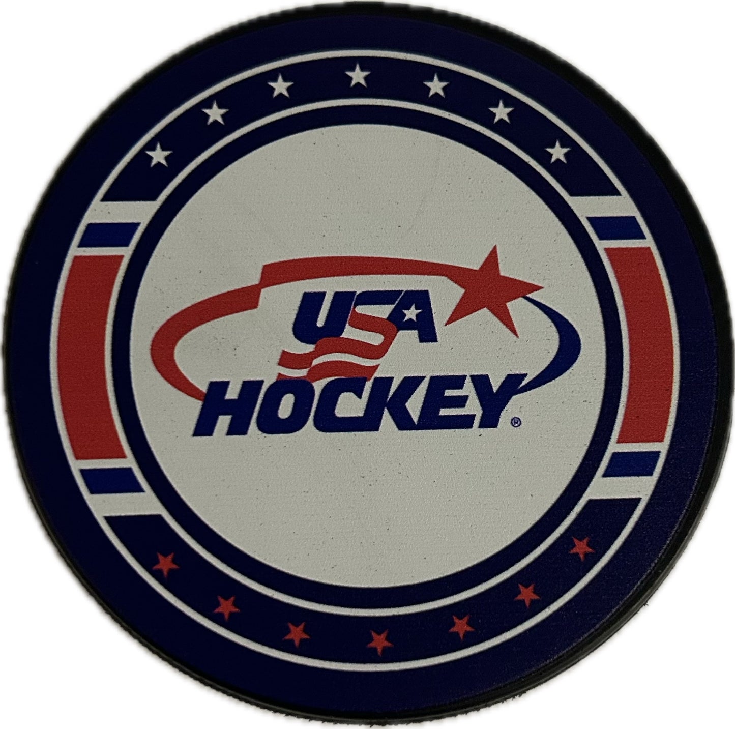 USA Hockey Puck white