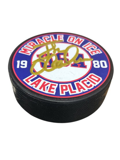 Jack O'Callahan Miracle on Ice 1980 USA Lake Placid Hockey Puck - Signed