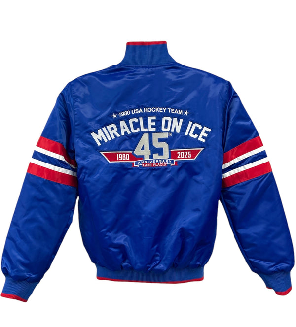 Official Miracle on Ice 45th Anniversary (1980-2025) Starter Satin  Jacket-Royal