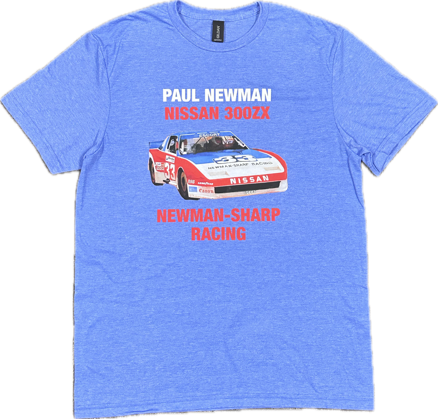 Paul Newman Nissan 300ZX Newman - Sharp Racing Tee-Blue