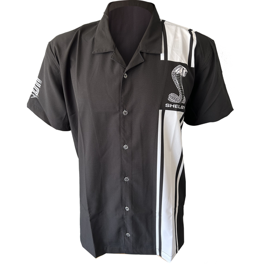 Shelby Cobra Stripe Camp Shirt - Black