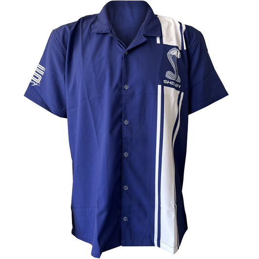 Shelby Cobra Stripe Camp Shirt - Blue