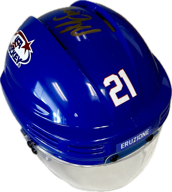 Mike Eruzione Miracle on Ice Blue Mini Hockey Helmet Hand Signed