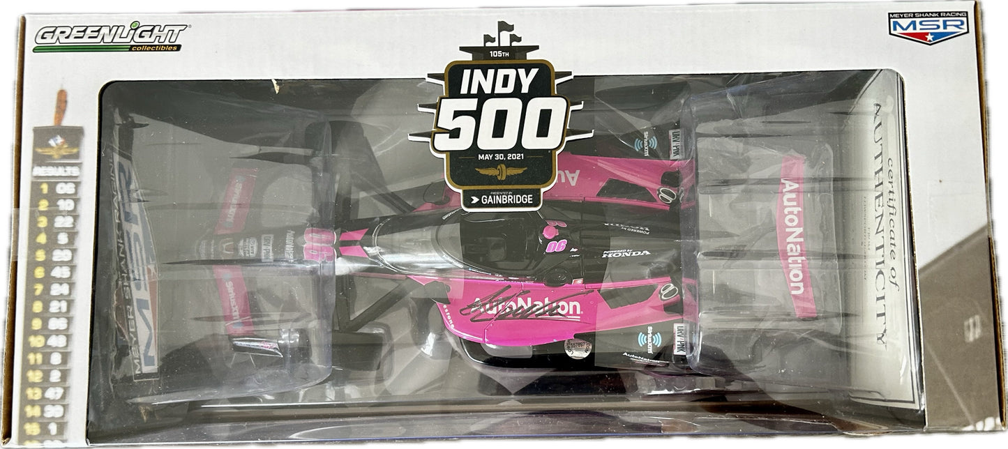 Helio Castroneves 1/18 Scale 2021 Indy 500 winner Diecast Car  Signed by Helio Only 4 Available