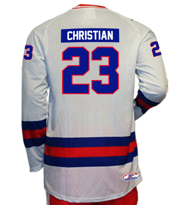 Dave Christian USA Hockey Miracle on Ice 1980 Official Replica Performance Jersey 2XL- white