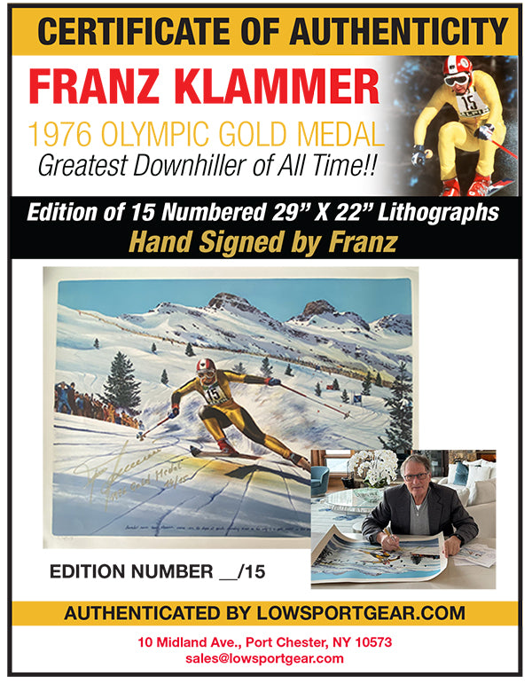 Franz Klammer 1976 Olympic Gold Medal Lithograph Hand Signed