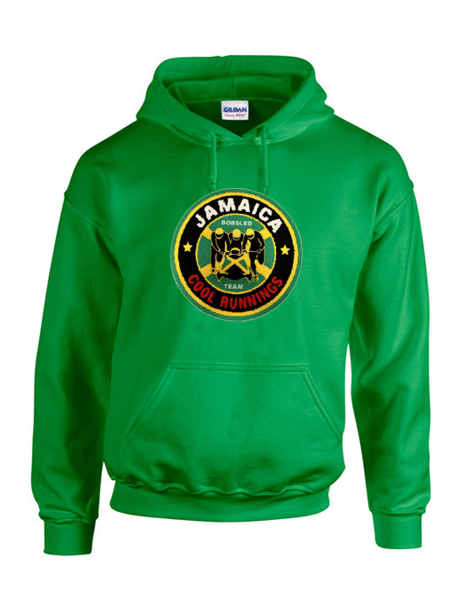 Cool Runnings Movie Jamaica Bobsled Official Chenille Patch Logo YOUTH Hoodie GREEN