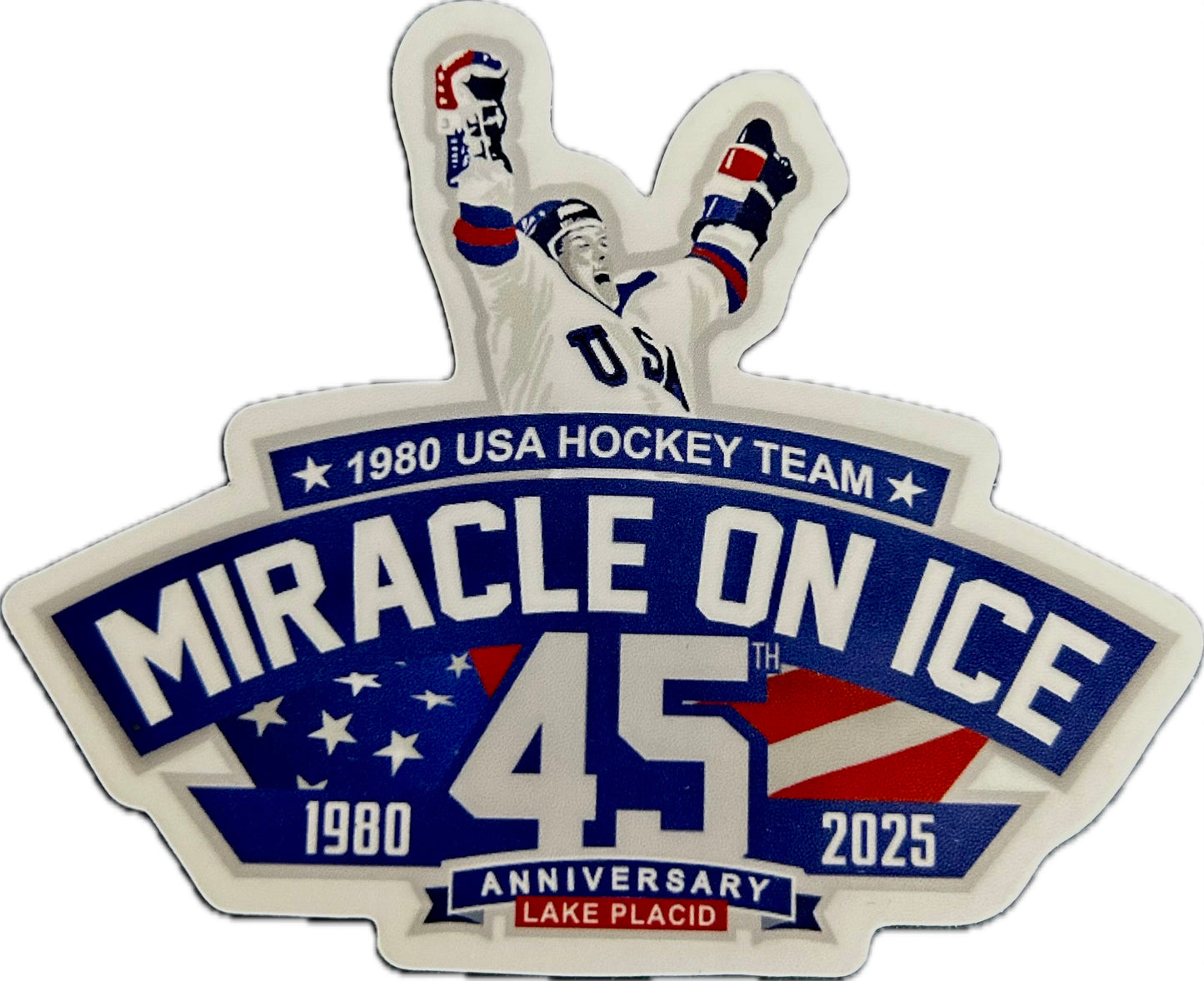 1980 Miracle on Ice  45th Anniversary (1980-2025) Official Sticker 4”X3”