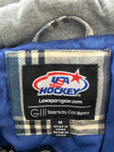 Official USA Hockey Miracle on Ice Plaid Royal Sherpa Hooded Jacket