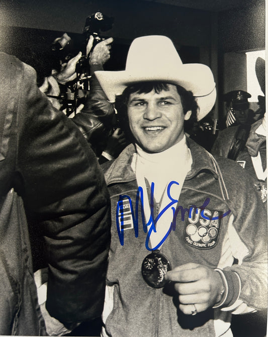 Mike Eruzione Miracle on Ice 1980 USA Hockey Team Black and white Photo 8X10 Signed