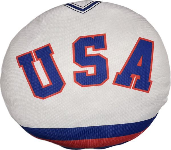 USA Hockey Miracle on Ice 1980 Official 15 Inches Round Pillow - White