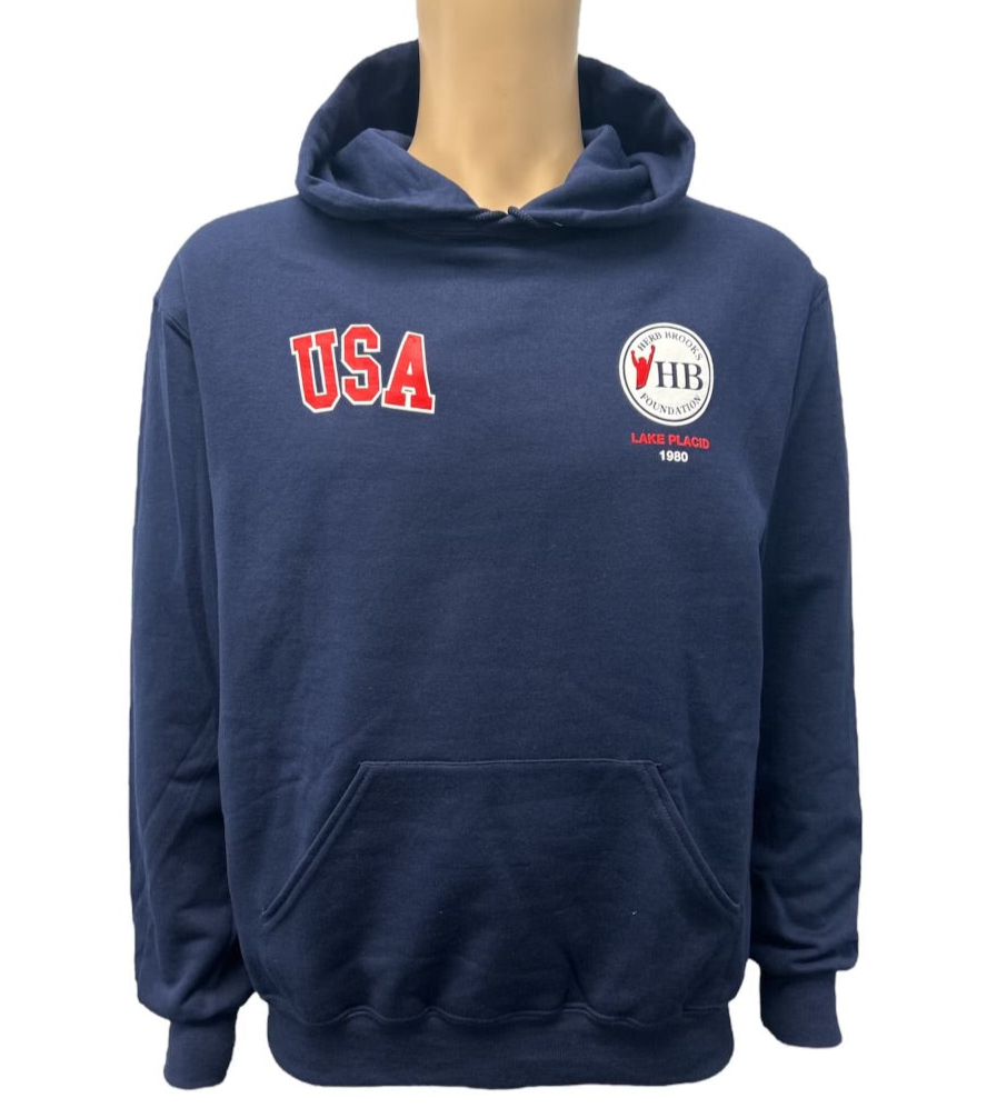 Herb Brooks Miracle 1980 Official MOI Famous Speech Hoodie  -  Navy