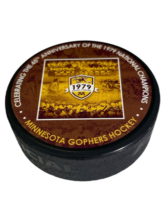 Minnesota Golden Gophers National Champs 1979 45th Anniversary License Hockey Puck  (Herb Brooks Coached)