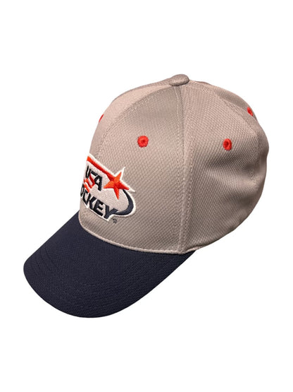 USA Hockey Official Logo Navy and Gray Hat