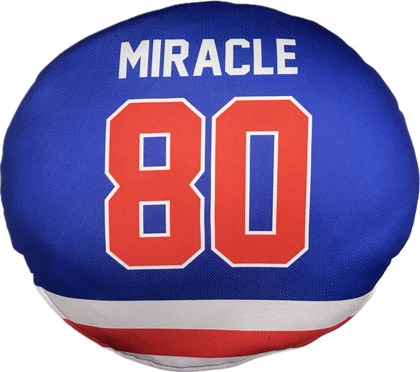 USA Hockey Miracle on Ice 1980 Official 15 Inches Round Pillow - Blue