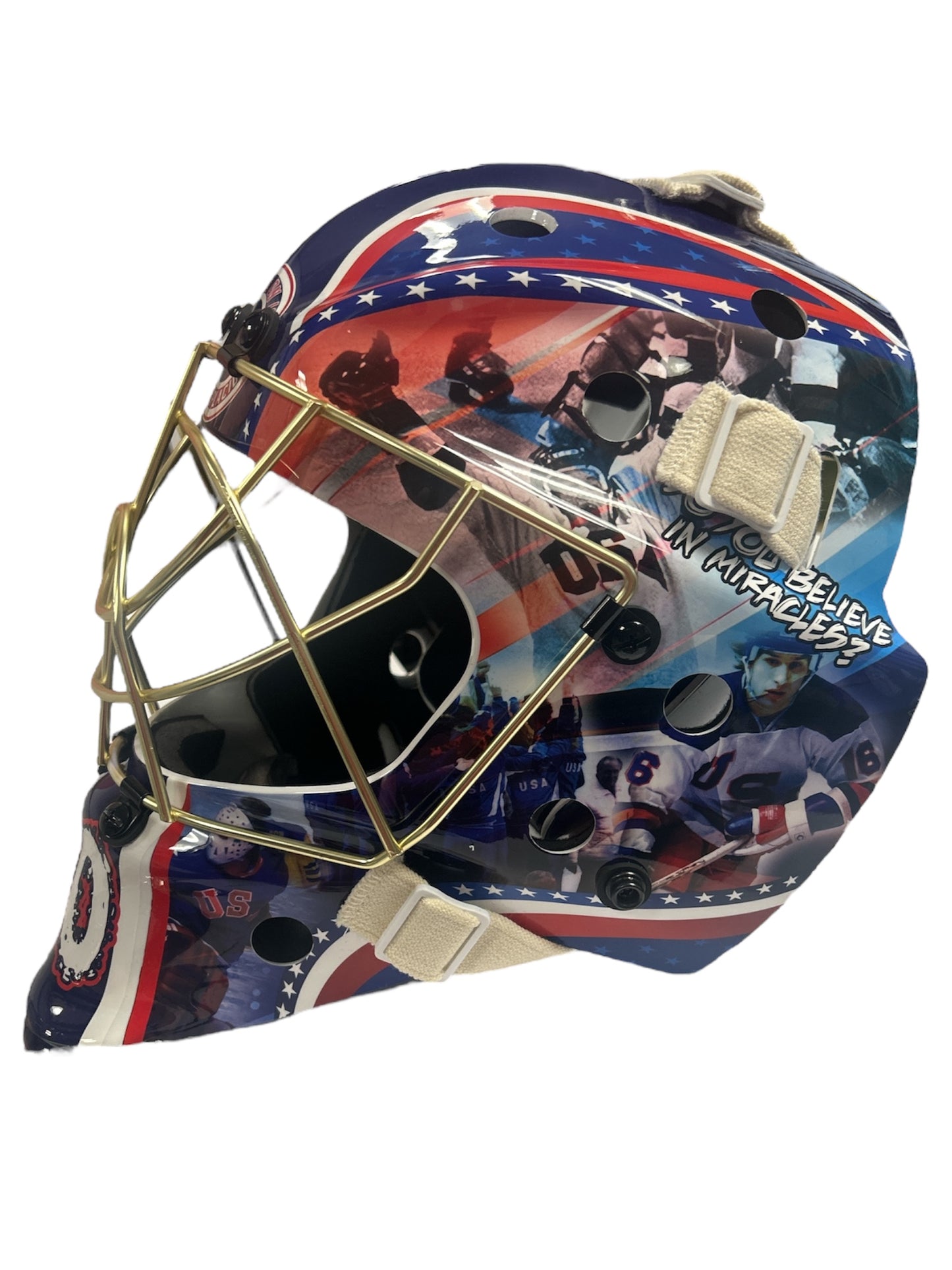 Miracle on Ice Gold Cage Goalie Mask