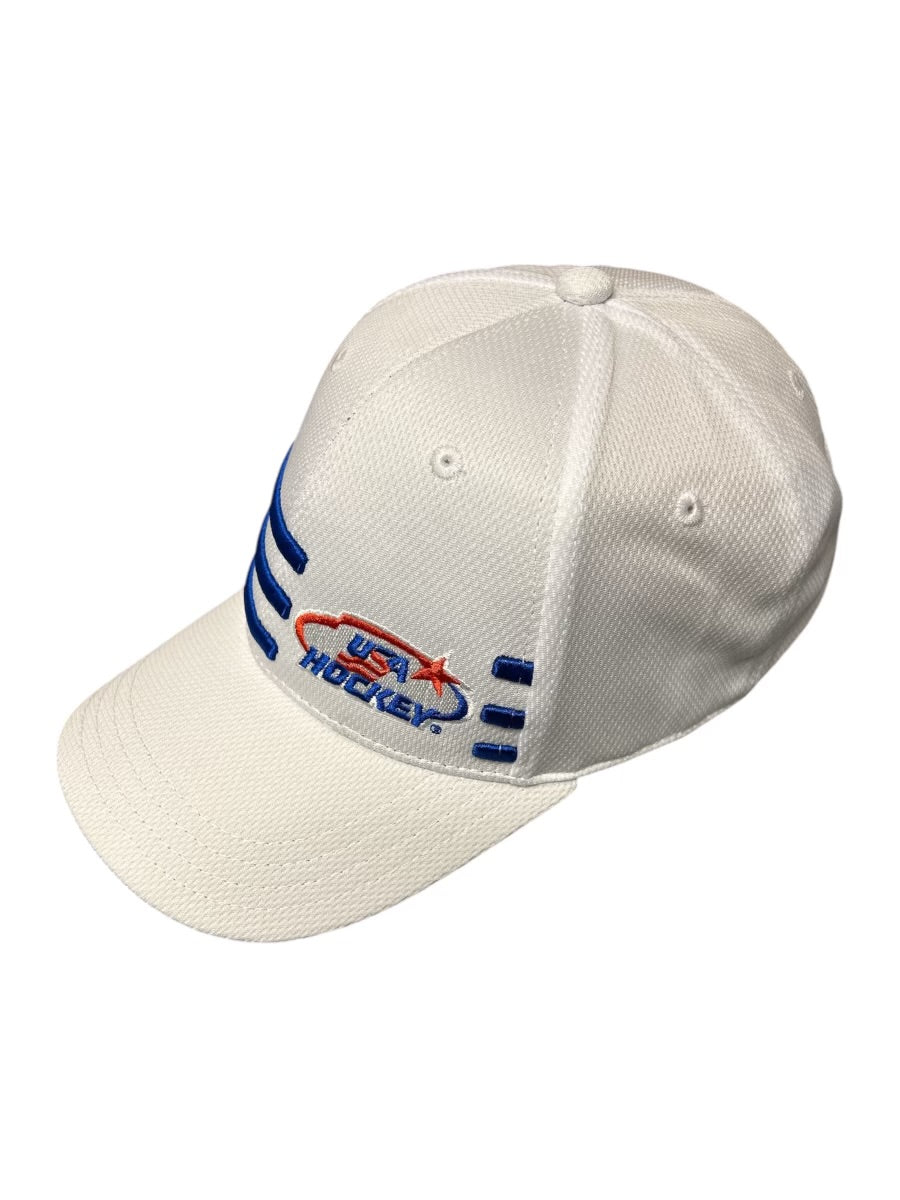 USA Hockey Official 3 Stripe Logo White Hat