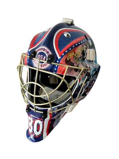 Jack O'Callahan Miracle on Ice Goalie Mask Gold Cage Signed-PRE-ORDER NOW - SHIPPED BY LATE NOVEMBER