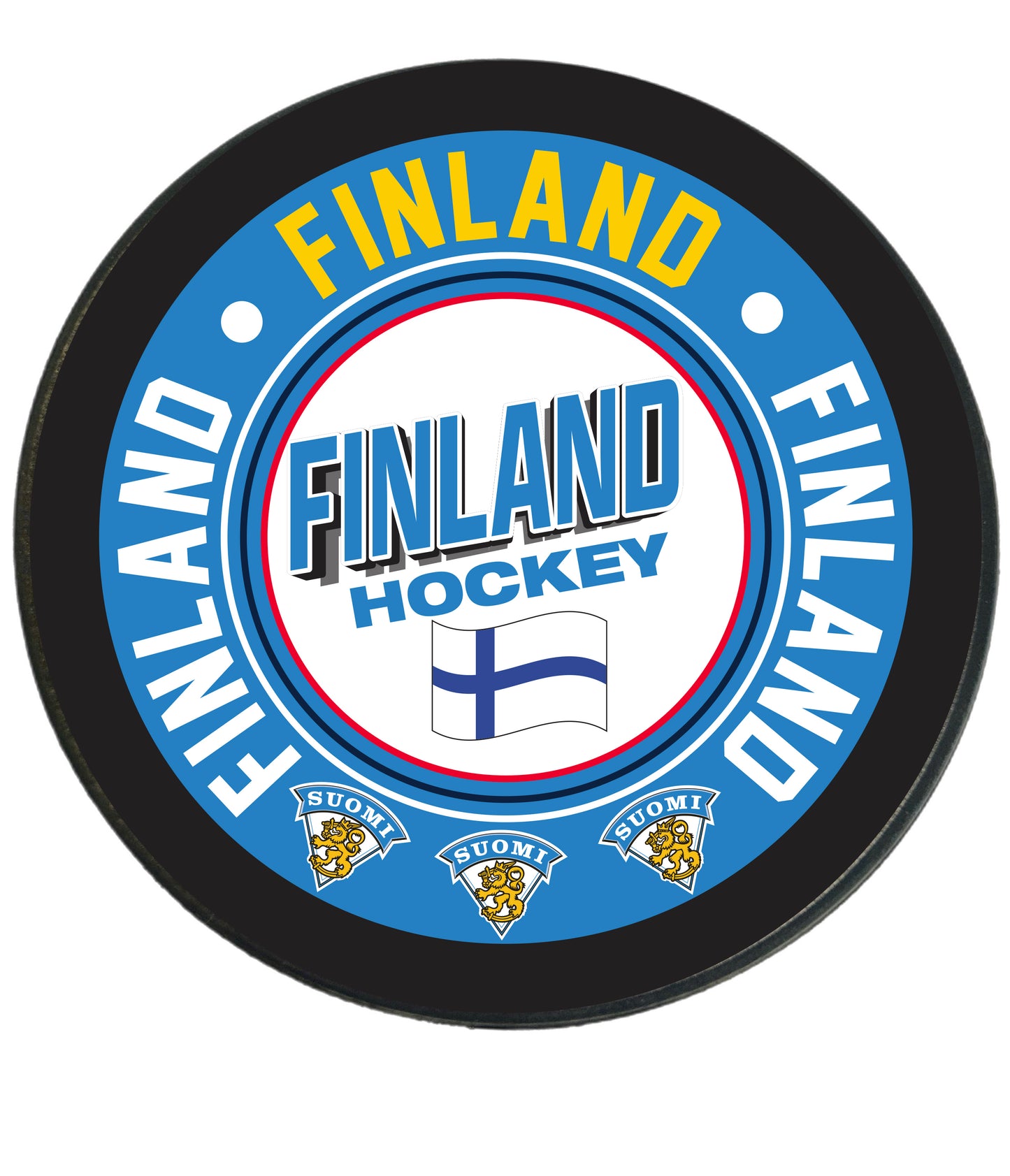 Finland Four Country Hockey Puck