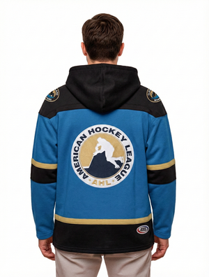 Cleveland Monsters Hockey Lace Hoodie L / Blue / Polyester