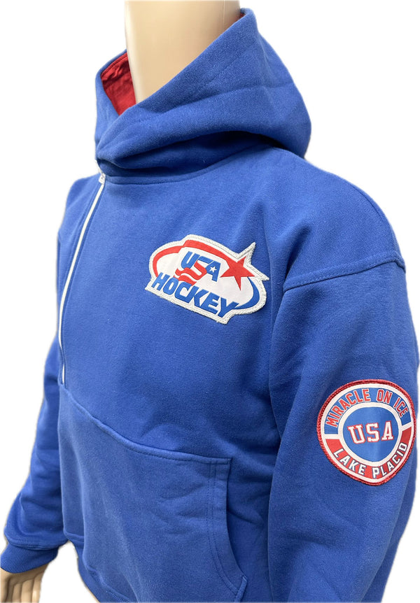 USA Hockey 1980 Miracle on Ice  Side Zip Hoodie Embroidered