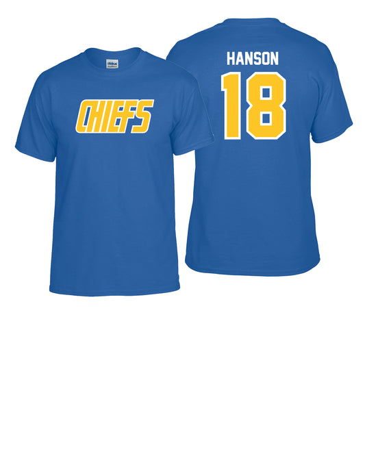 Slap Shot Chiefs Tee Hanson #18